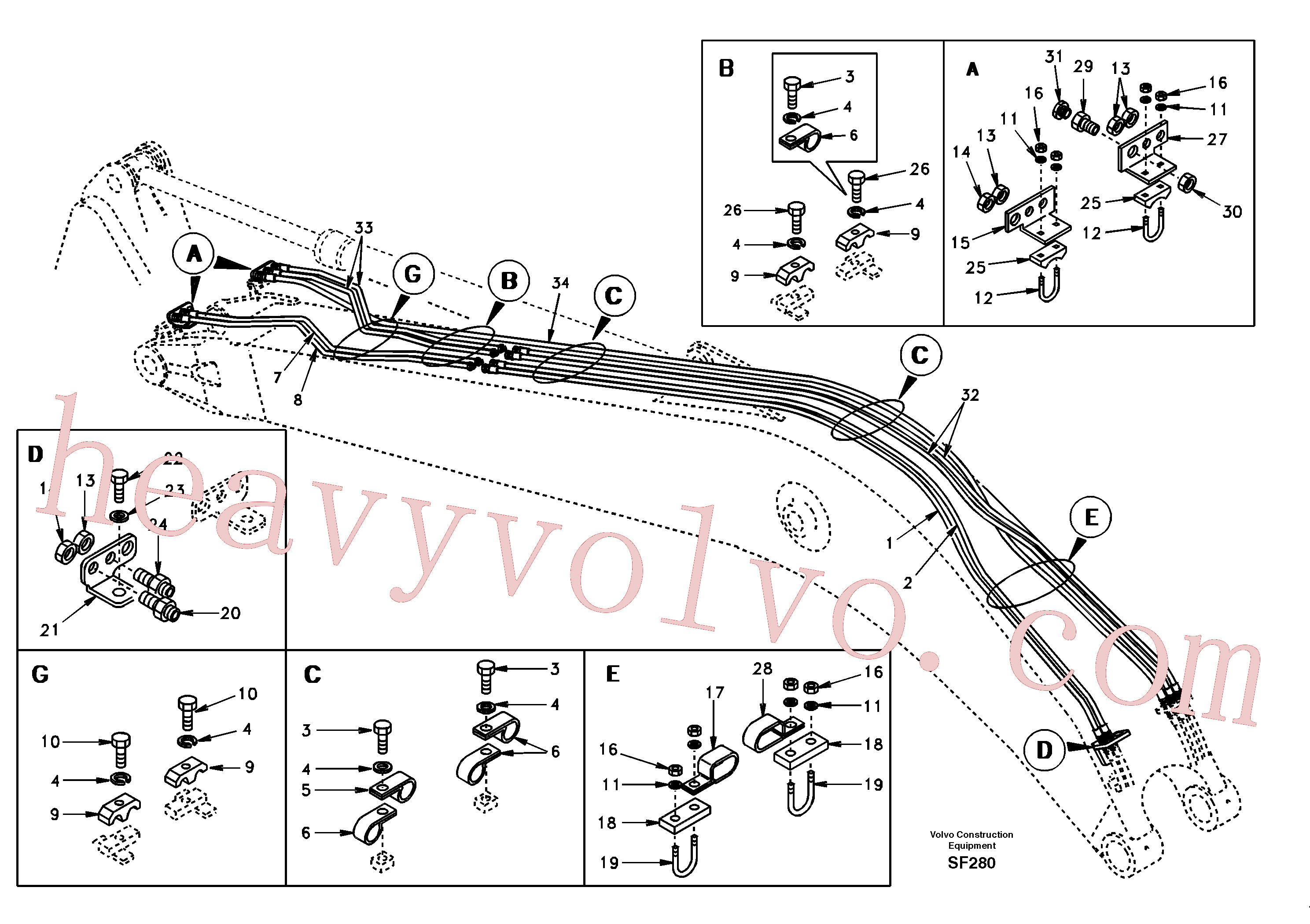 China Made SA9466-04343 Hose parts for Volvo Excavator