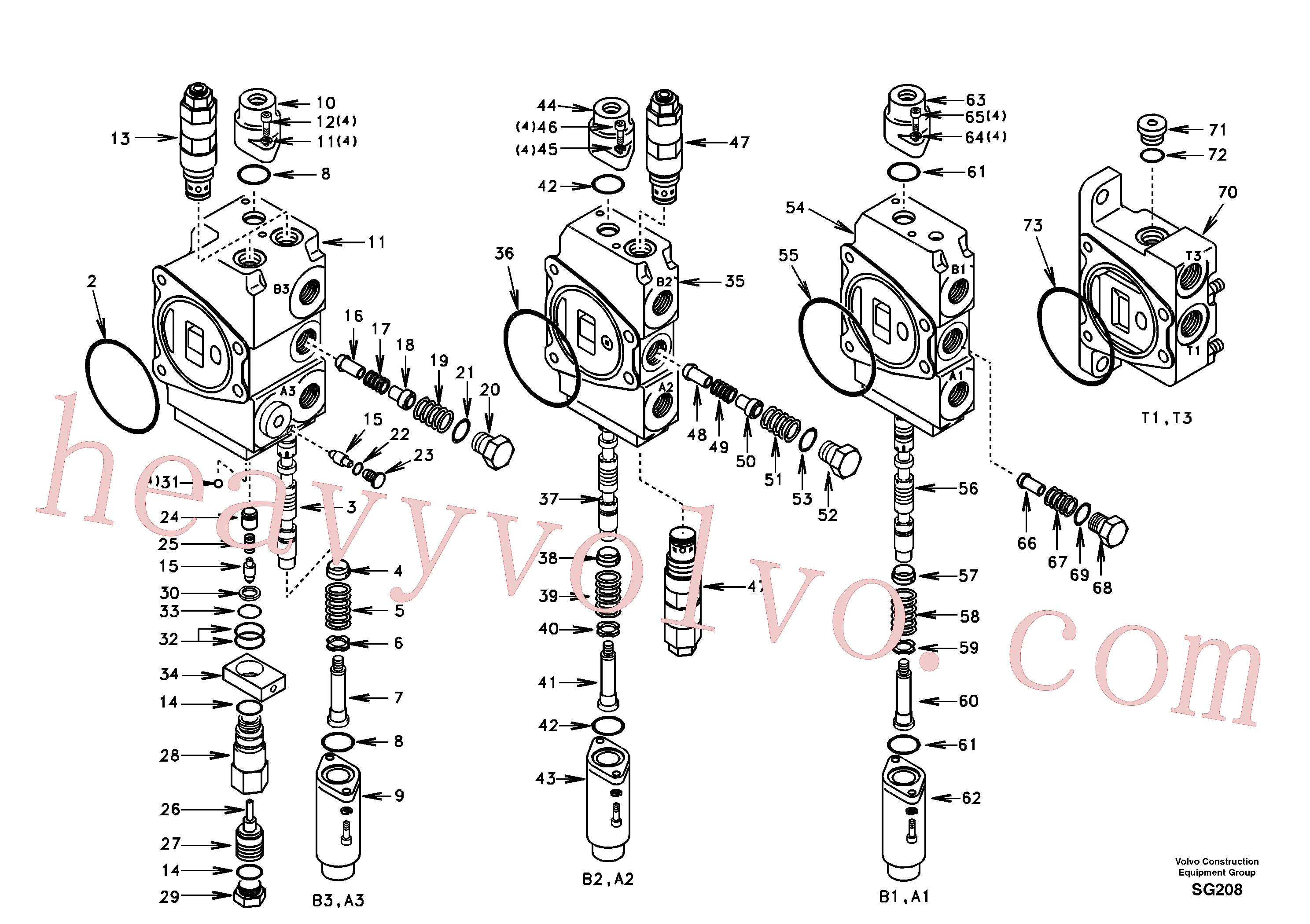 China Made SA7252-01113 Spool parts for Volvo Excavator