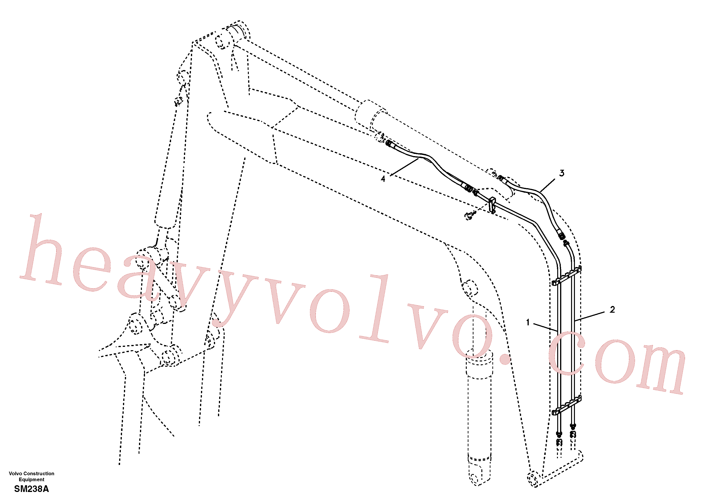 Volvo excavator part SA1174-30032 Pipe for sale