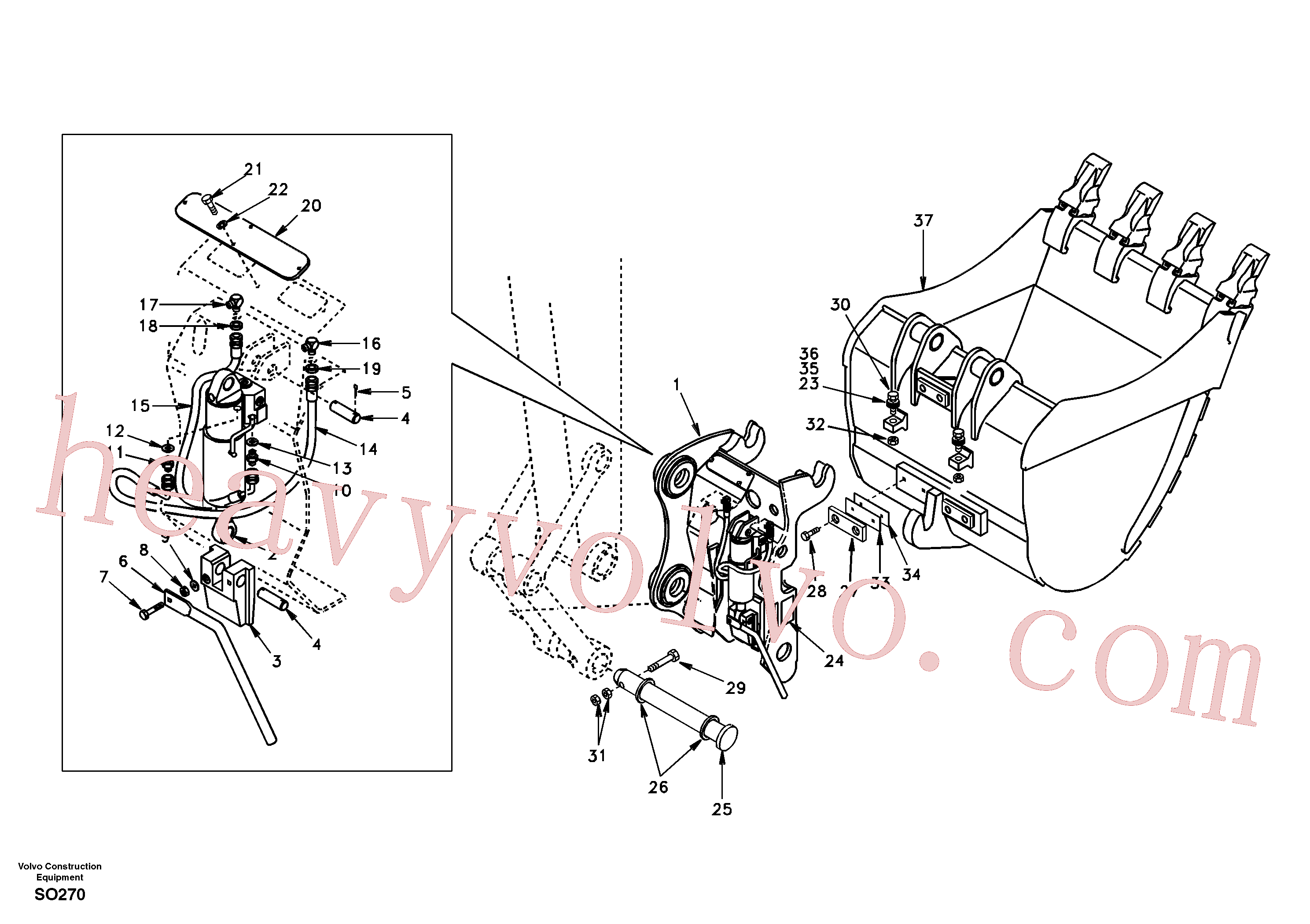 SA1192-02890 Warning decal for Volvo Excavator Parts
