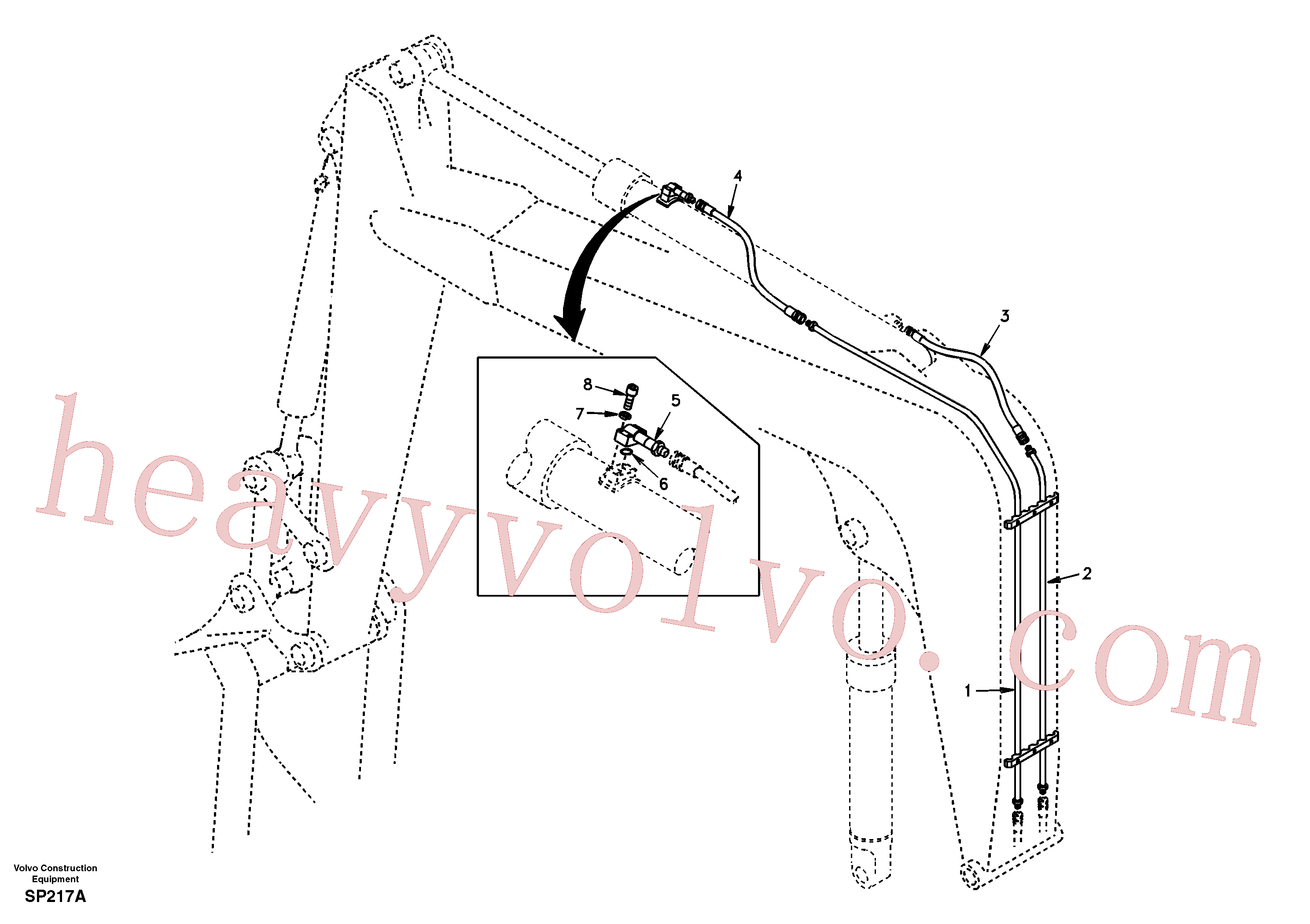Volvo excavator part SA1174-30032 Pipe for sale