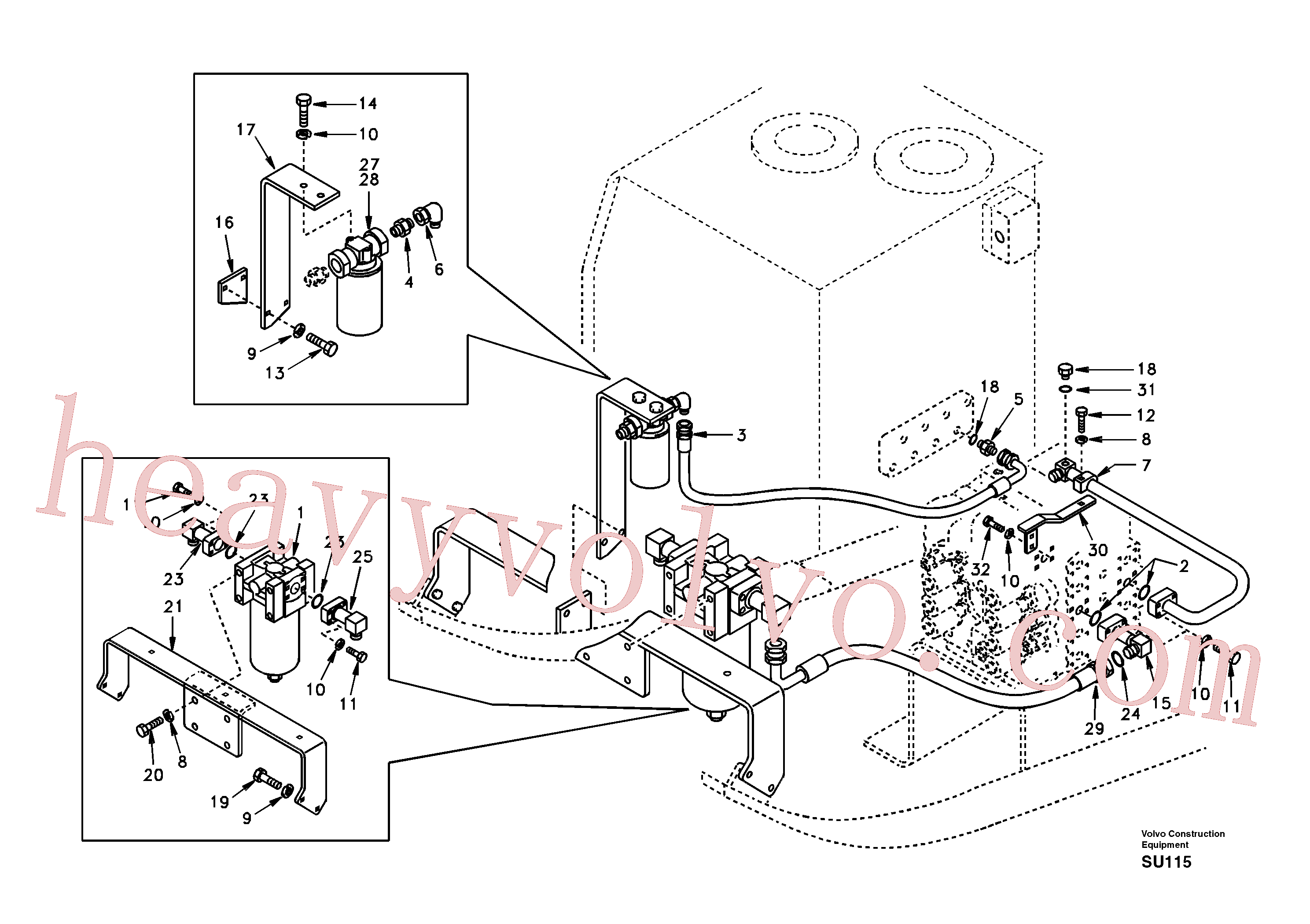 Volvo excavator part SA1142-05650 Filter for sale
