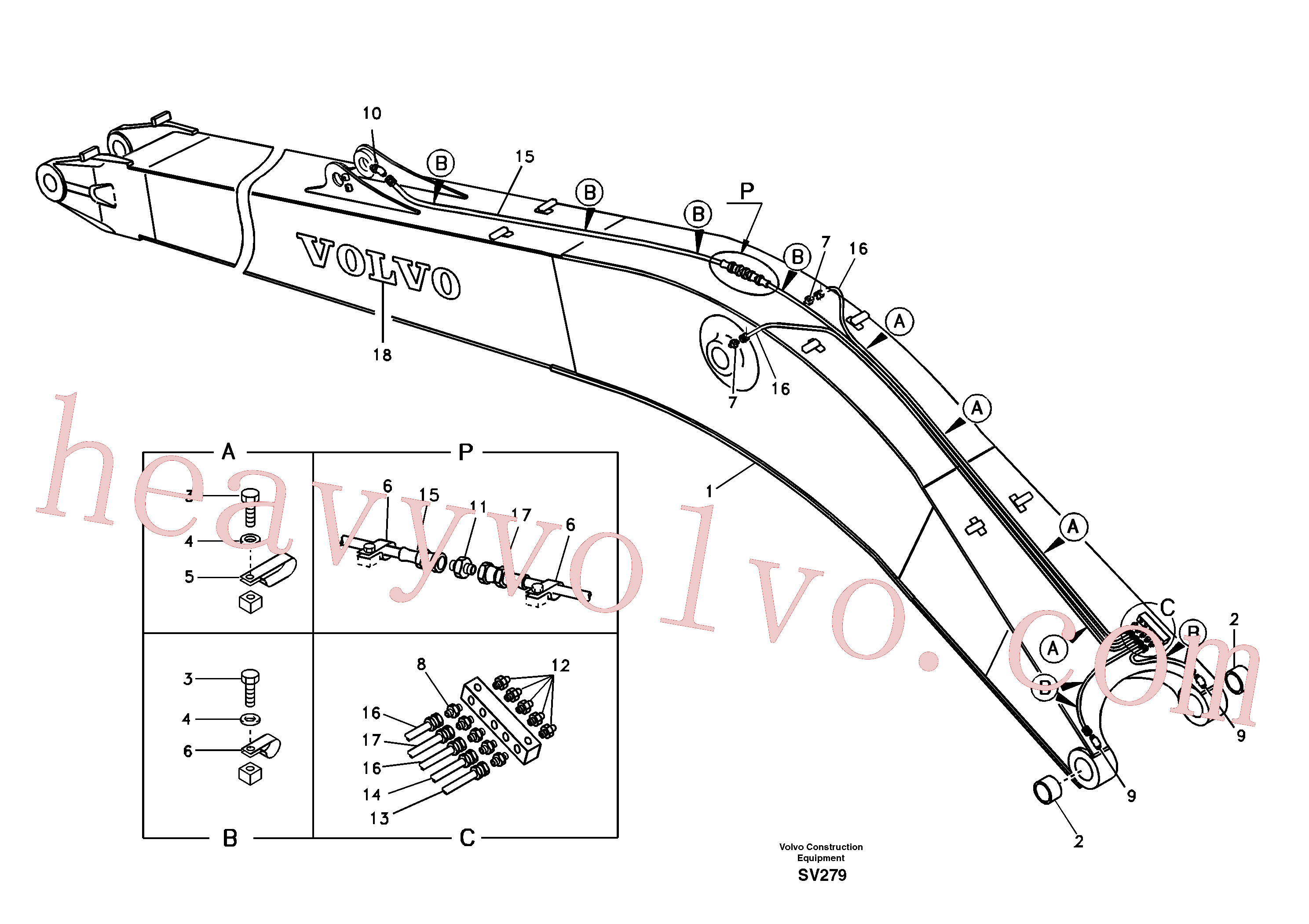 China Made VOE14562877 Excavator boom parts for Volvo Excavator