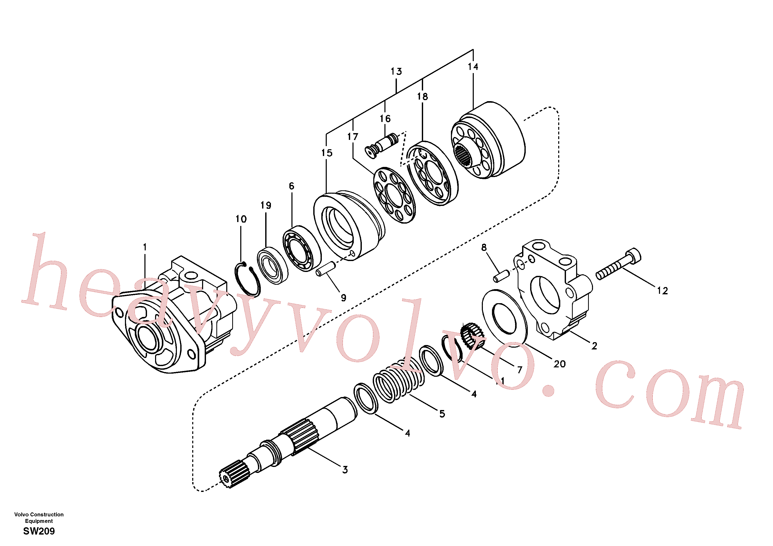 VOE14512764 Piston for Volvo Excavator spare