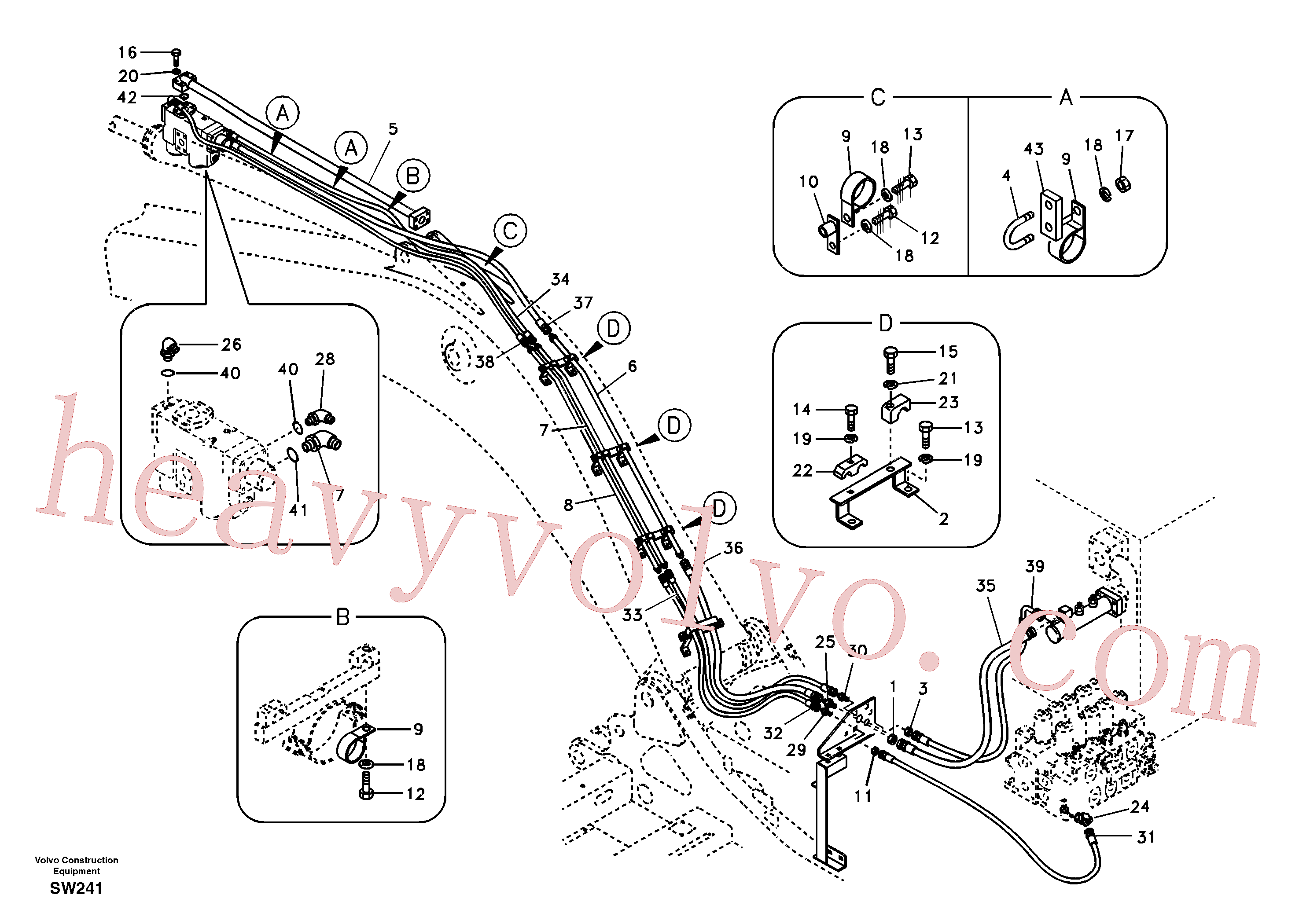 SA9453-03676 Hose assembly for Volvo Excavator Parts