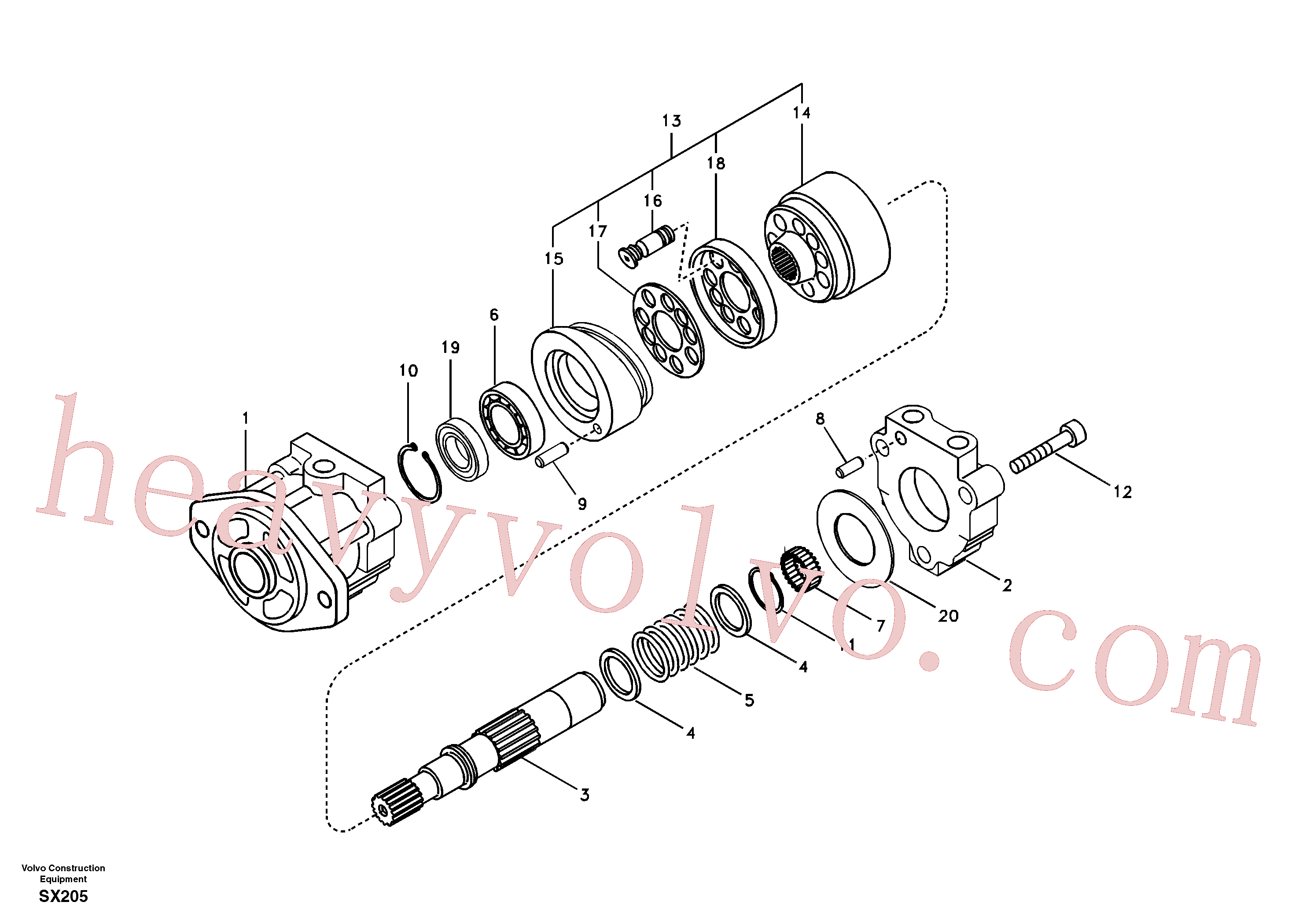 VOE14512764 Piston for Volvo Excavator spare