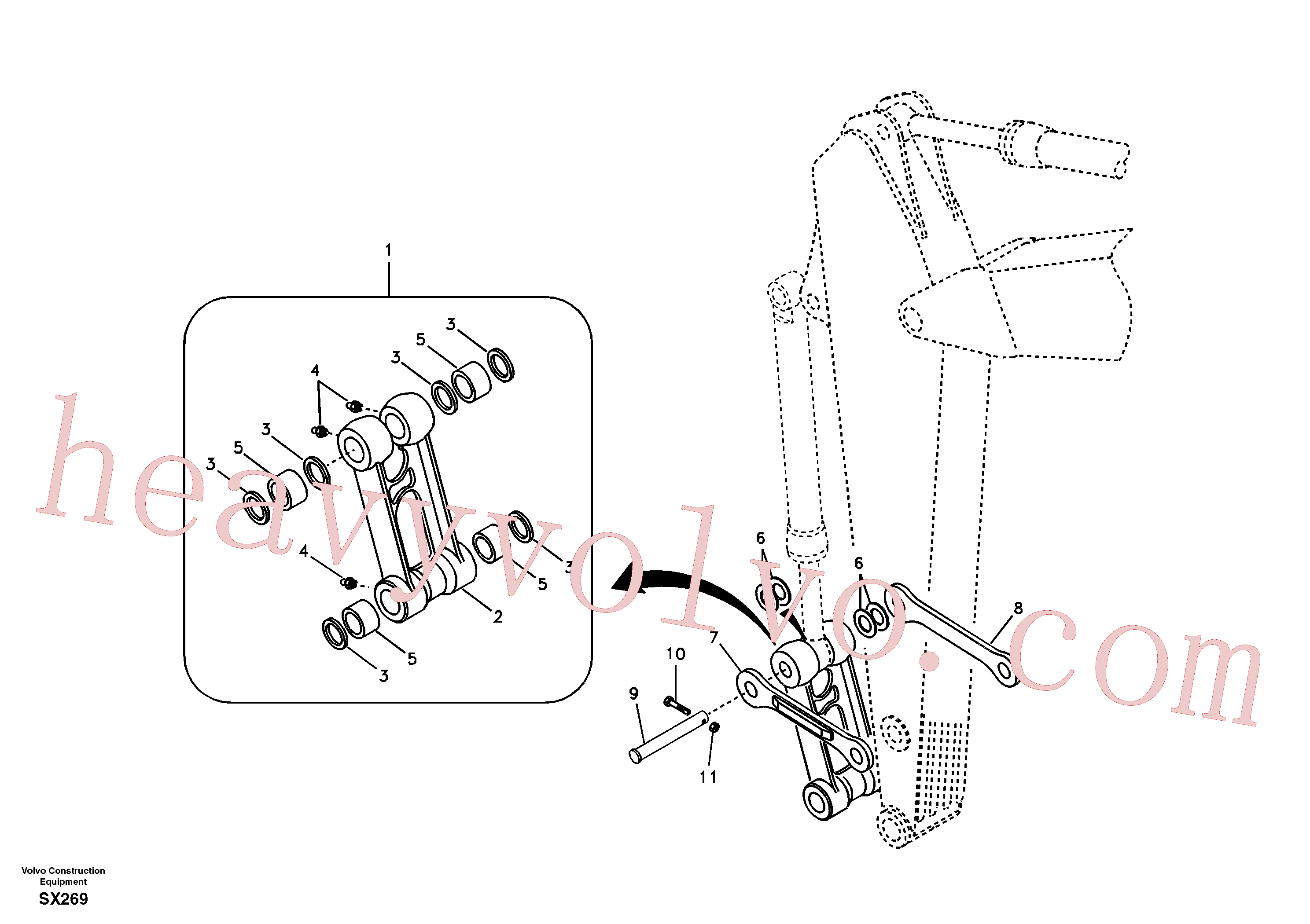 Volvo excavator part SA9011-22025 Hexagon screw for sale
