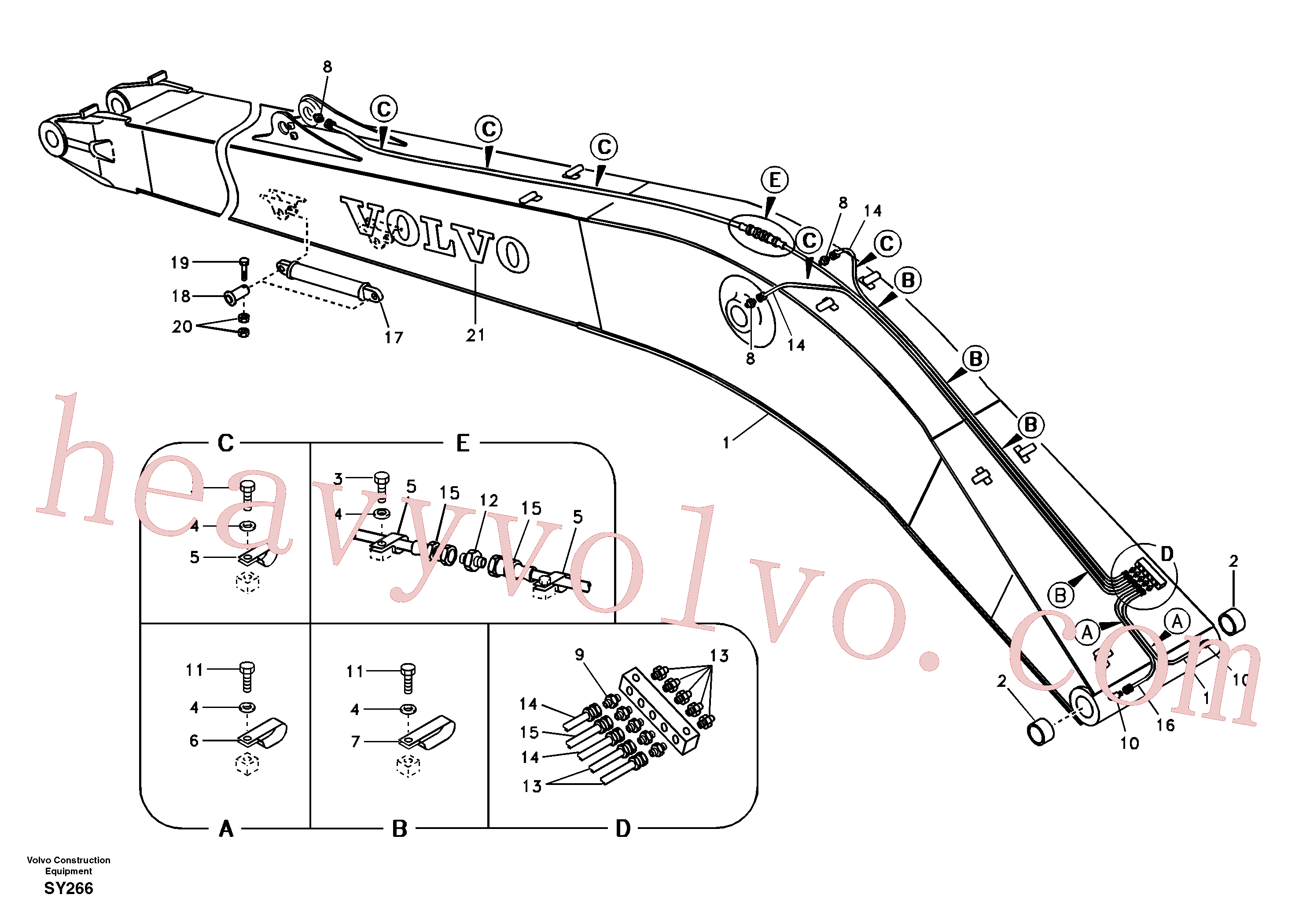 Volvo excavator part VOE14526140 Boom for sale