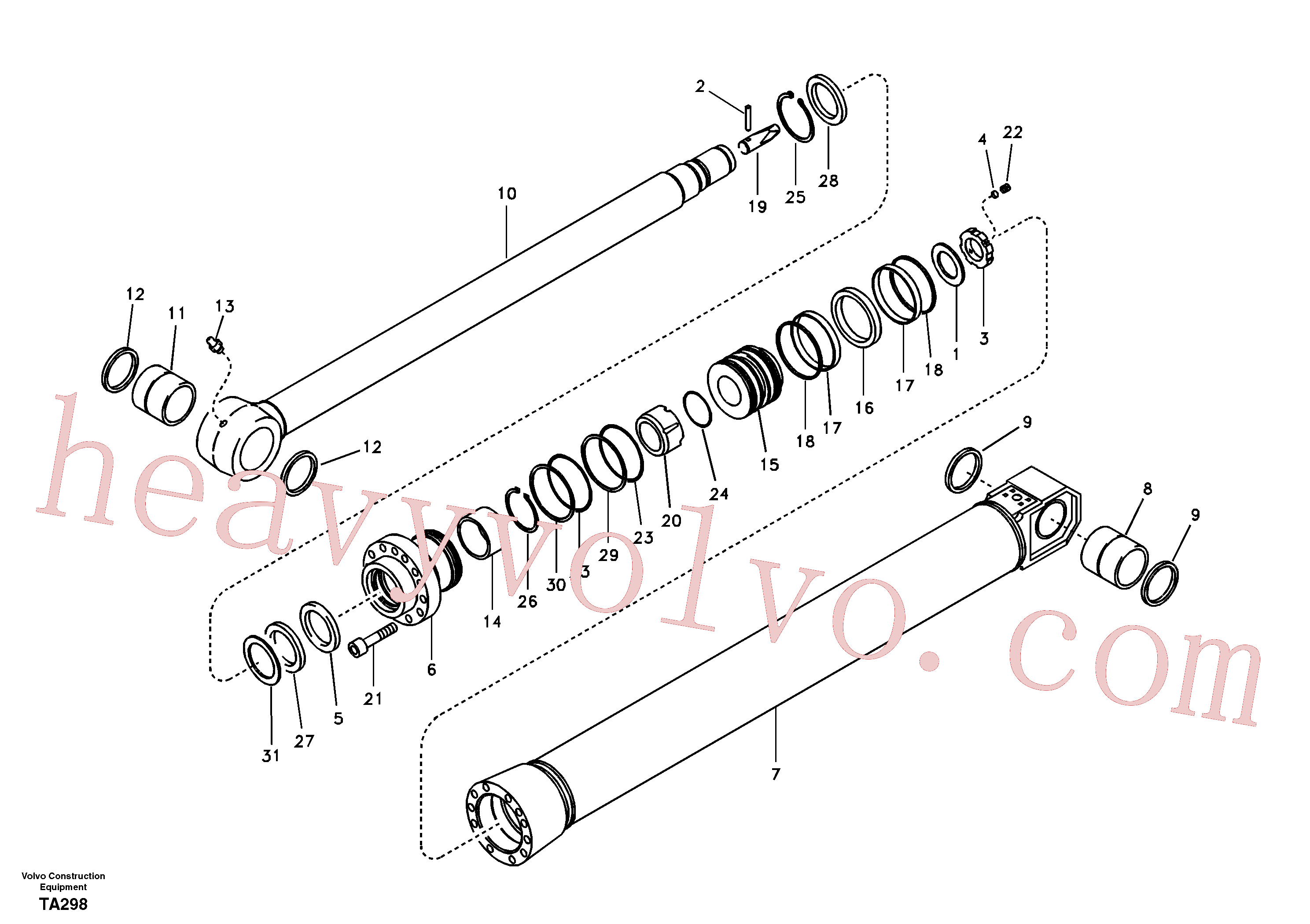 VOE14514852 Dipper Arm Cylinder for Volvo Excavator spare